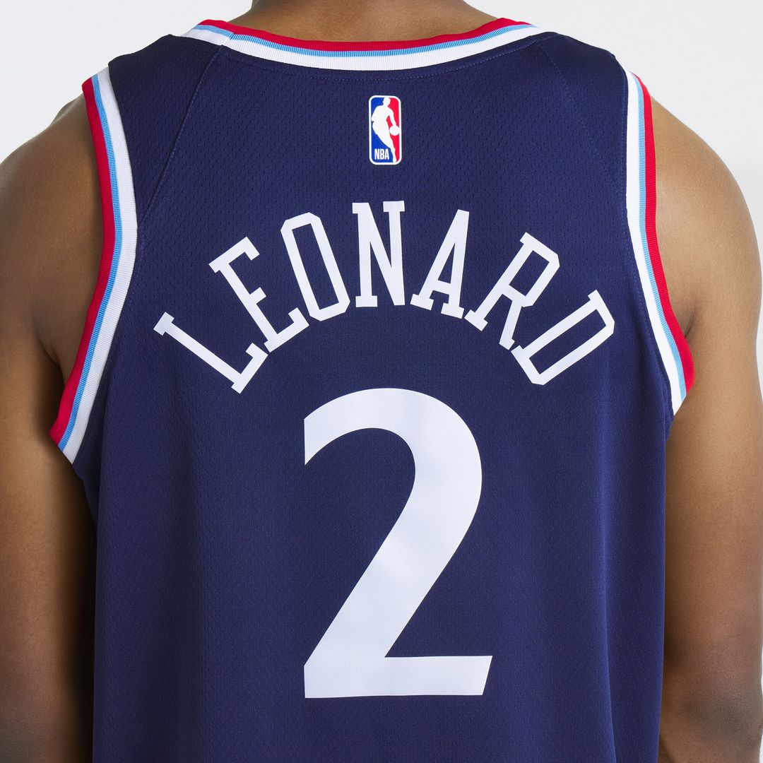 Kawhi Leonard LA Clippers Nike Unisex 2024/25 Swingman Jersey - Navy - Icon Edition Official NBA Team Apparel Basketball Fan Gear