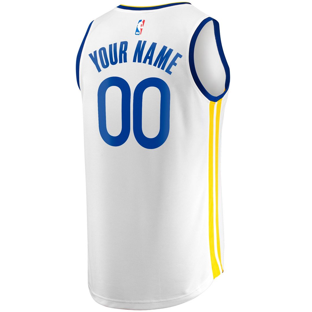 Golden State Warriors Fanatics Youth Fast Break Replica Custom Jersey - Association Edition - White Official NBA Team Apparel Basketball Fan Gear