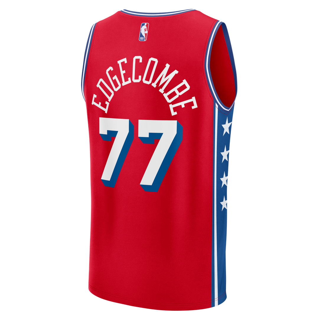 VJ Edgecombe Philadelphia 76ers Fanatics Fast Break Replica Player Jersey - Statement Edition - Red Official NBA Team Apparel Basketball Fan Gear