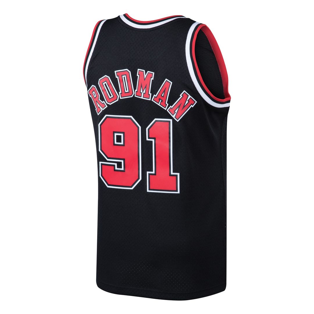 Dennis Rodman Chicago Bulls Mitchell & Ness 1997/98 Hardwood Classics Swingman Jersey - Black Official NBA Team Apparel Basketball Fan Gear