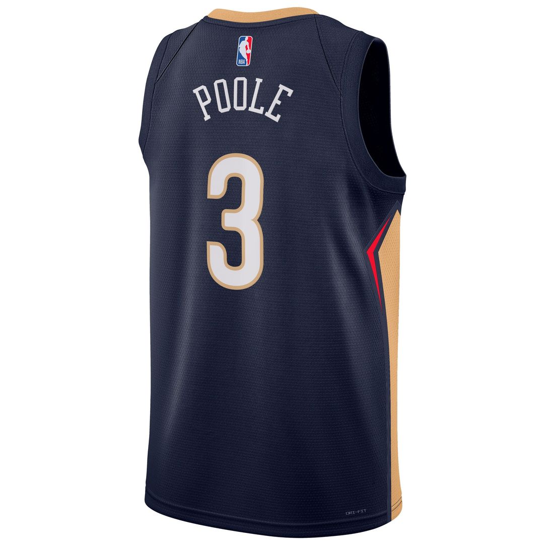 Jordan Poole New Orleans Pelicans Nike Unisex Swingman Jersey - Navy - Icon Edition Official NBA Team Apparel Basketball Fan Gear