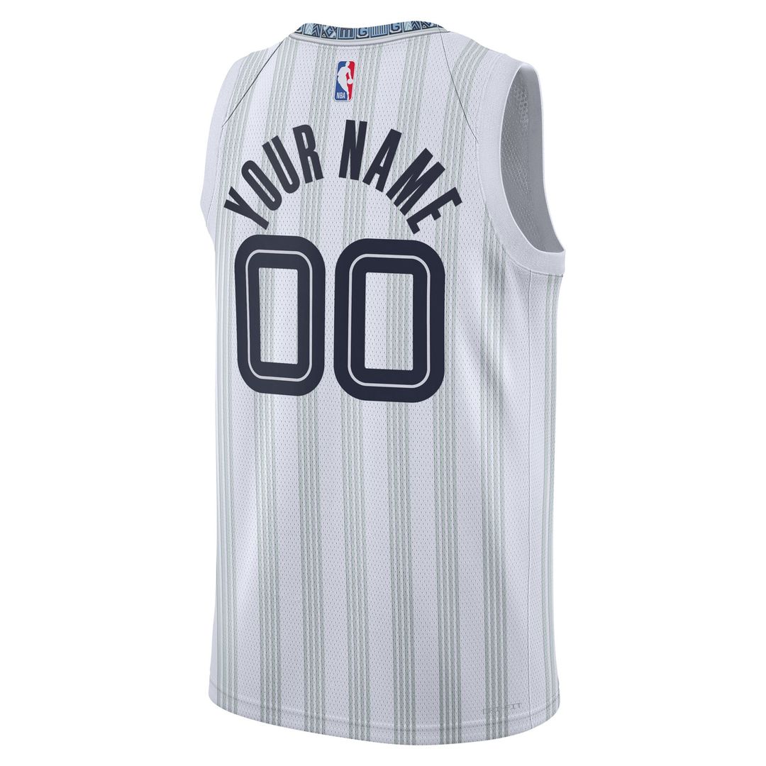 Memphis Grizzlies Nike Unisex 2025/26 City Edition Swingman Custom Jersey - White Official NBA Team Apparel Basketball Fan Gear