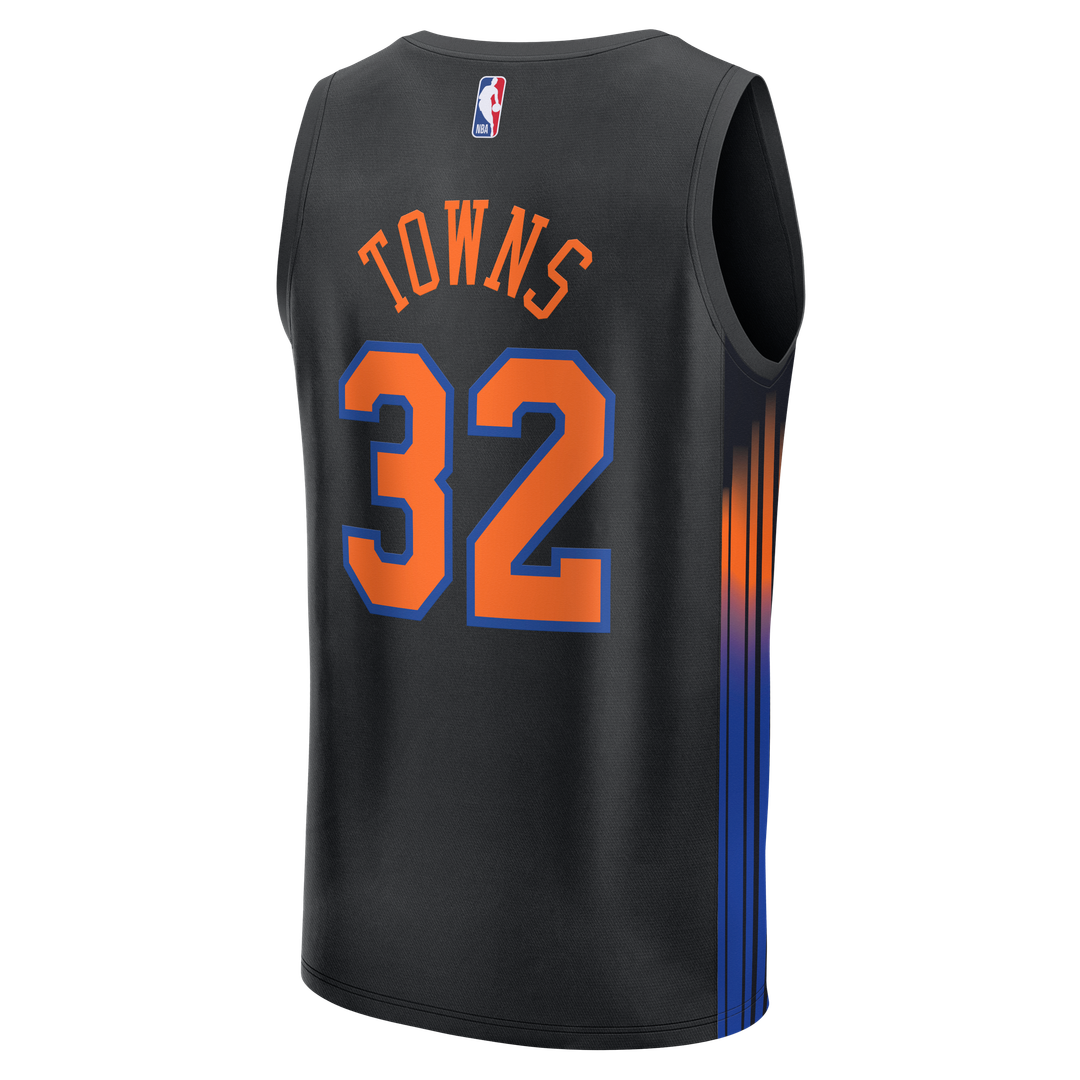 Karl-Anthony Towns New York Knicks Fanatics Youth Fast Break Jersey - Statement Edition - Black Official NBA Team Apparel Basketball Fan Gear
