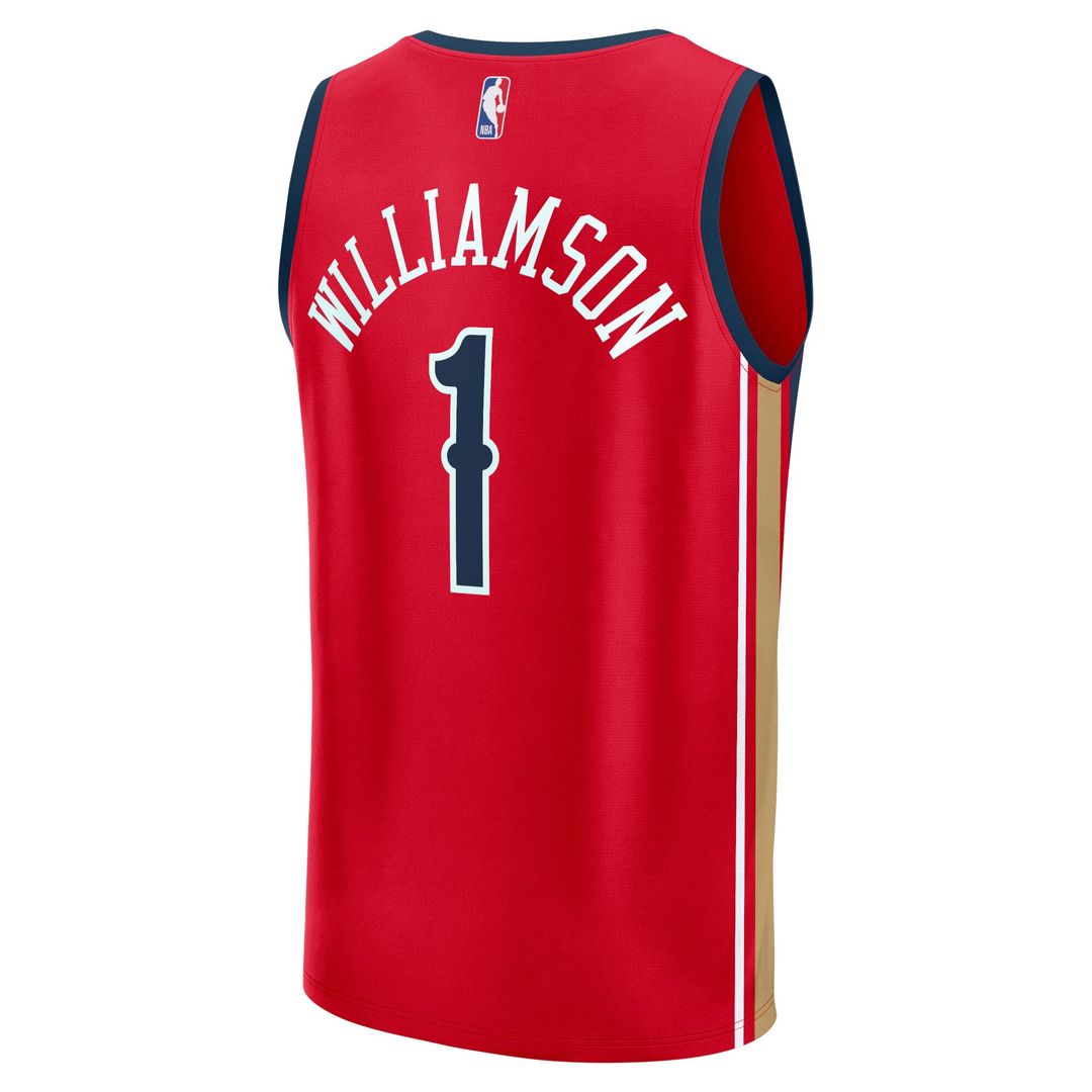 Zion Williamson New Orleans Pelicans Fanatics Fast Break Replica Jersey - Statement Edition - Red Official NBA Team Apparel Basketball Fan Gear