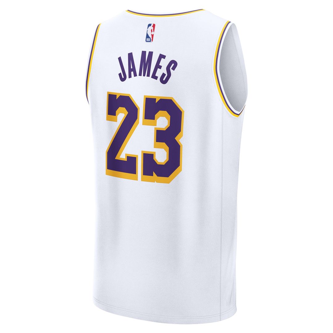LeBron James Los Angeles Lakers Fanatics Fast Break Replica Player Jersey - Association Edition - White Official NBA Team Apparel Basketball Fan Gear