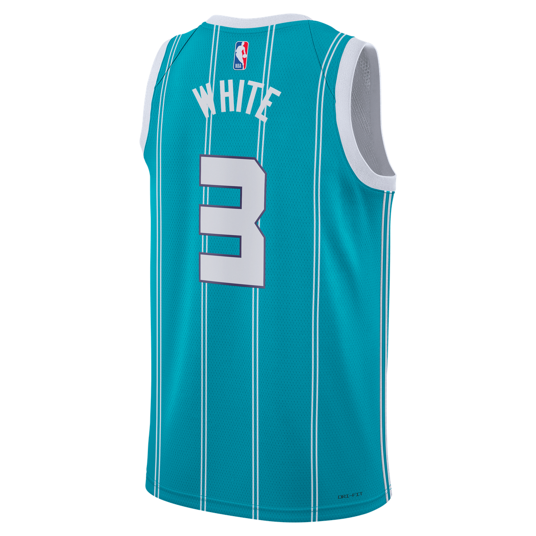 Coby White Charlotte Hornets Jordan Brand Unisex Swingman Jersey - Icon Edition - Teal Official NBA Team Apparel Basketball Fan Gear