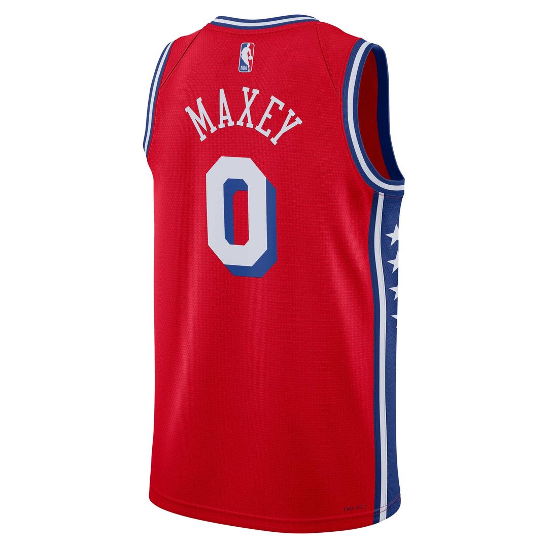 Tyrese Maxey Philadelphia 76ers Jordan Brand Unisex Swingman Jersey - Statement Edition - Red Official NBA Team Apparel Basketball Fan Gear