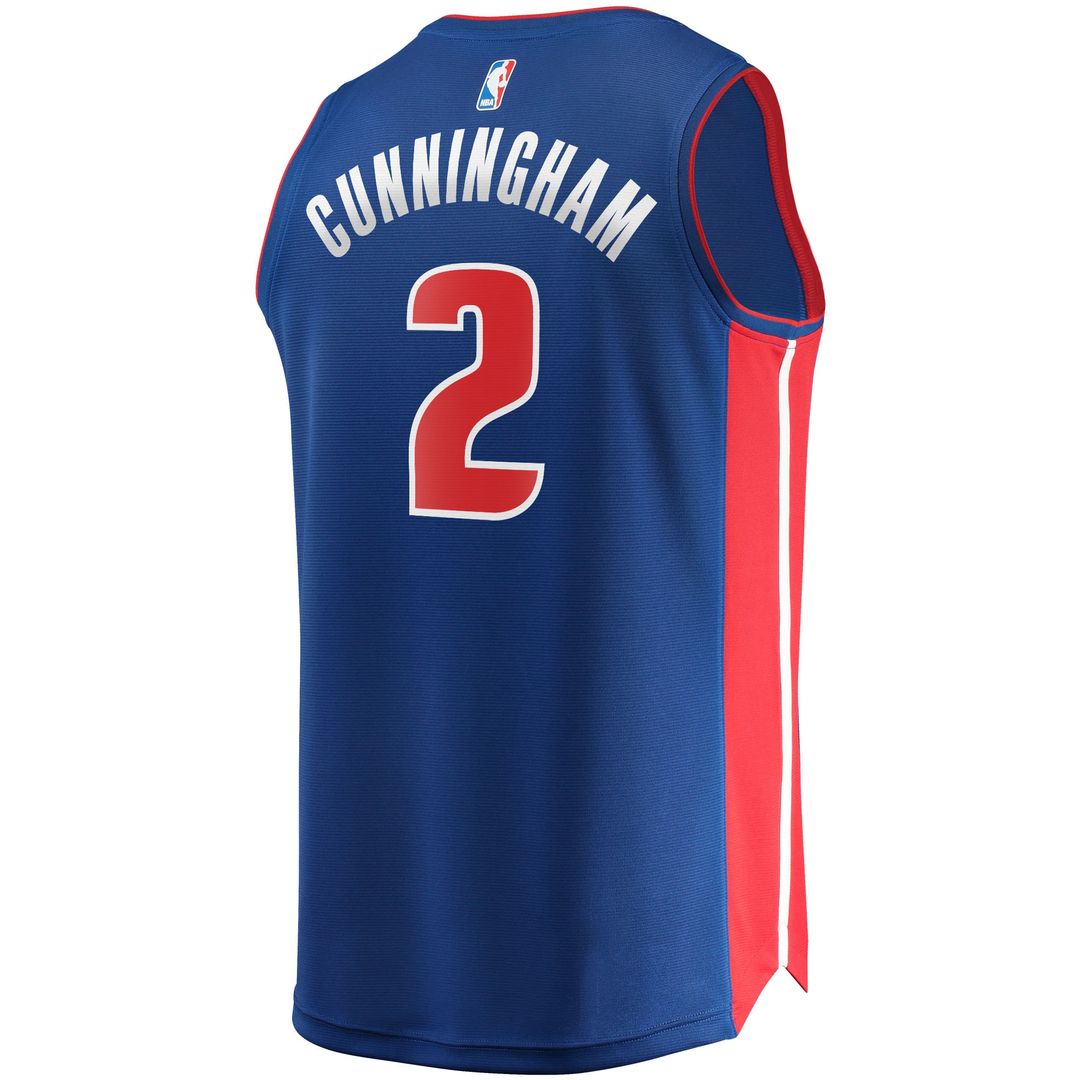 Cade Cunningham Detroit Pistons Fanatics Fast Break Replica Jersey - Icon Edition - Blue Official NBA Team Apparel Basketball Fan Gear