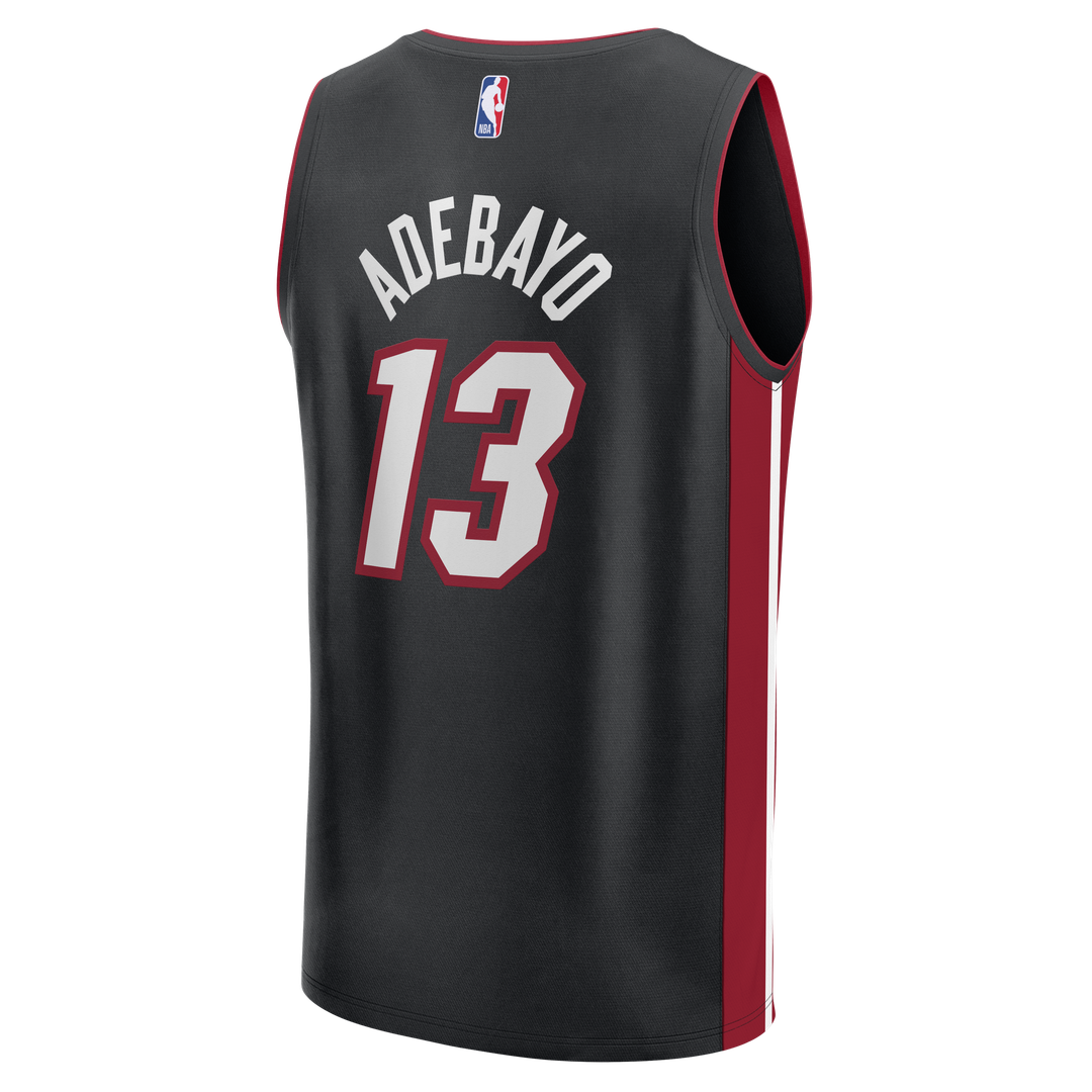 Bam Adebayo Miami Heat Fanatics Fast Break Replica Jersey - Icon Edition - Black Official NBA Team Apparel Basketball Fan Gear