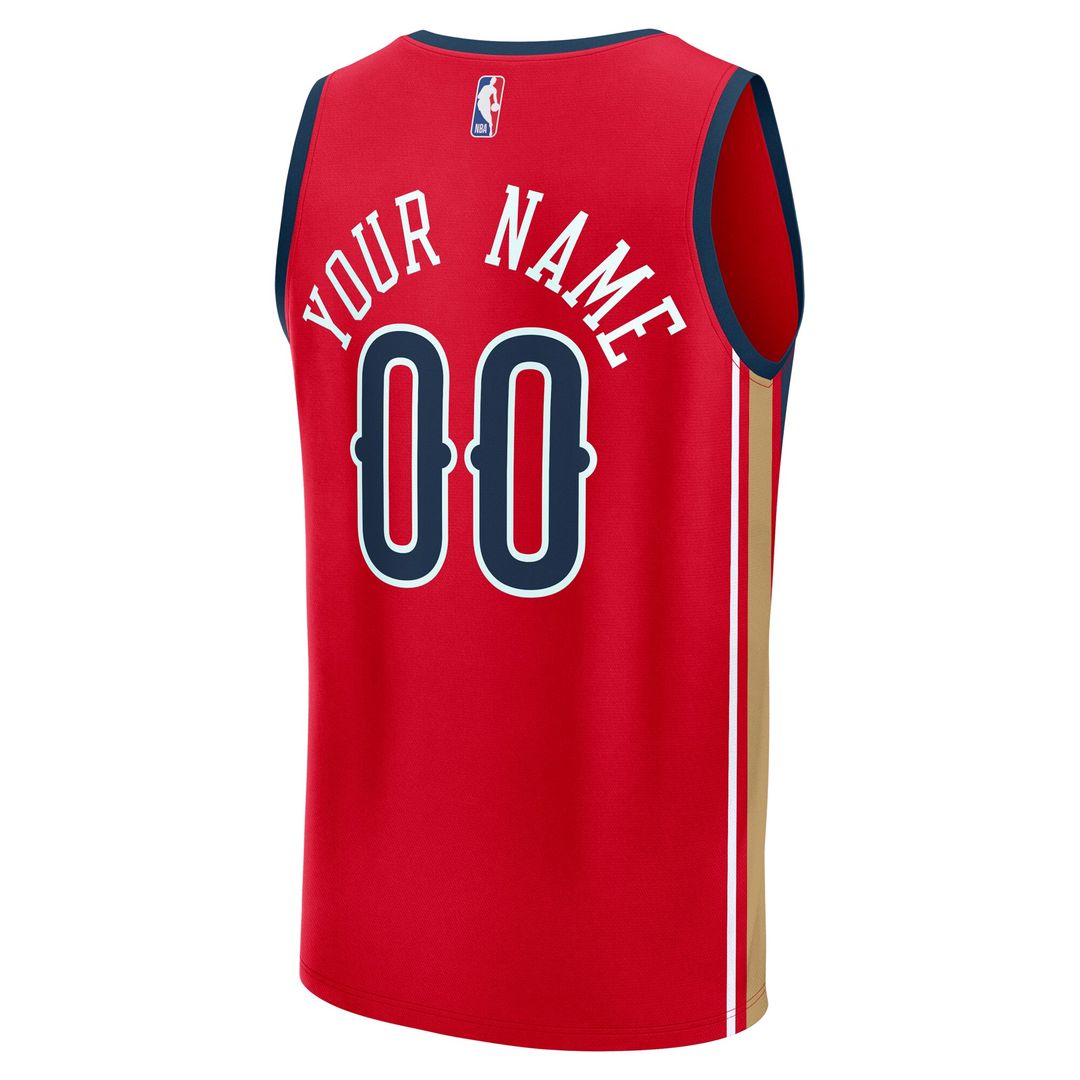 New Orleans Pelicans Fanatics Youth Fast Break Custom Replica Jersey - Red - Statement Edition Official NBA Team Apparel Basketball Fan Gear
