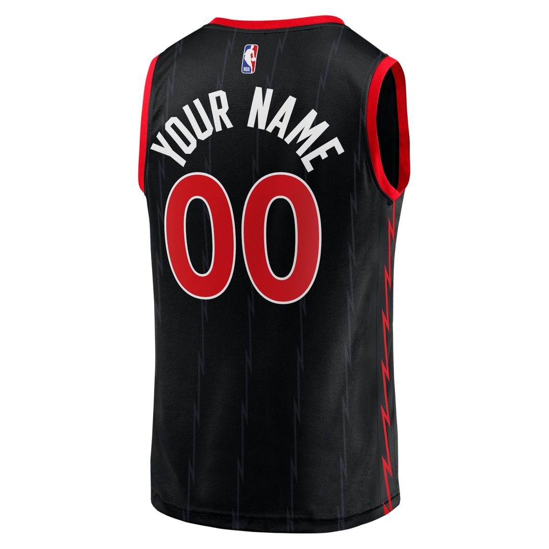 Toronto Raptors Fanatics Fast Break Replica Custom Jersey Black - Statement Edition Official NBA Team Apparel Basketball Fan Gear