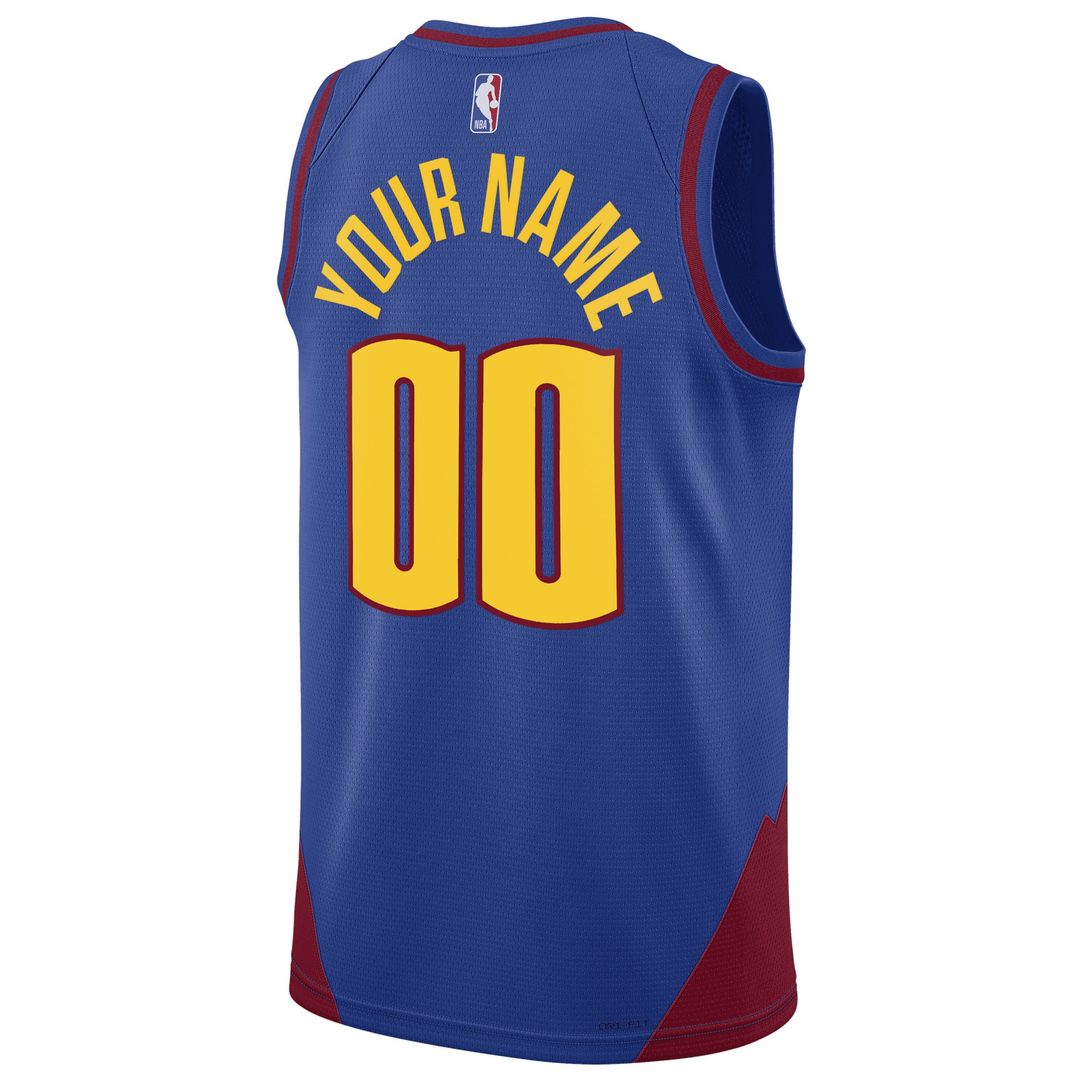 Denver Nuggets Jordan Brand Unisex 2022/23 Swingman Custom Jersey - Statement Edition - Blue Official NBA Team Apparel Basketball Fan Gear
