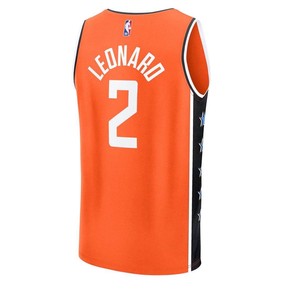 Kawhi Leonard LA Clippers Fanatics 2025/26 City Edition Fast Break Jersey - Orange Official NBA Team Apparel Basketball Fan Gear