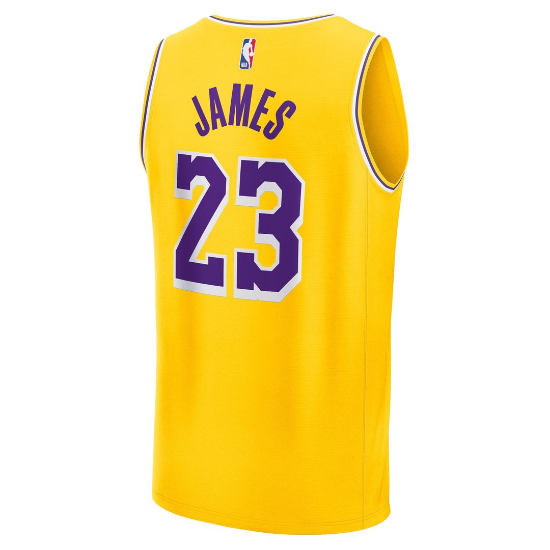 LeBron James Los Angeles Lakers Fanatics Youth Fast Break Replica Player Jersey - Icon Edition - Gold Official NBA Team Apparel Basketball Fan Gear