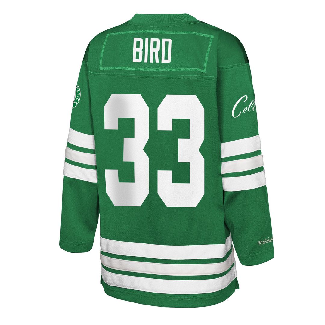 Larry Bird Boston Celtics Mitchell & Ness Youth Maxxed Out 2.0 Fashion Hockey Jersey - Kelly Green Official NBA Team Apparel Basketball Fan Gear