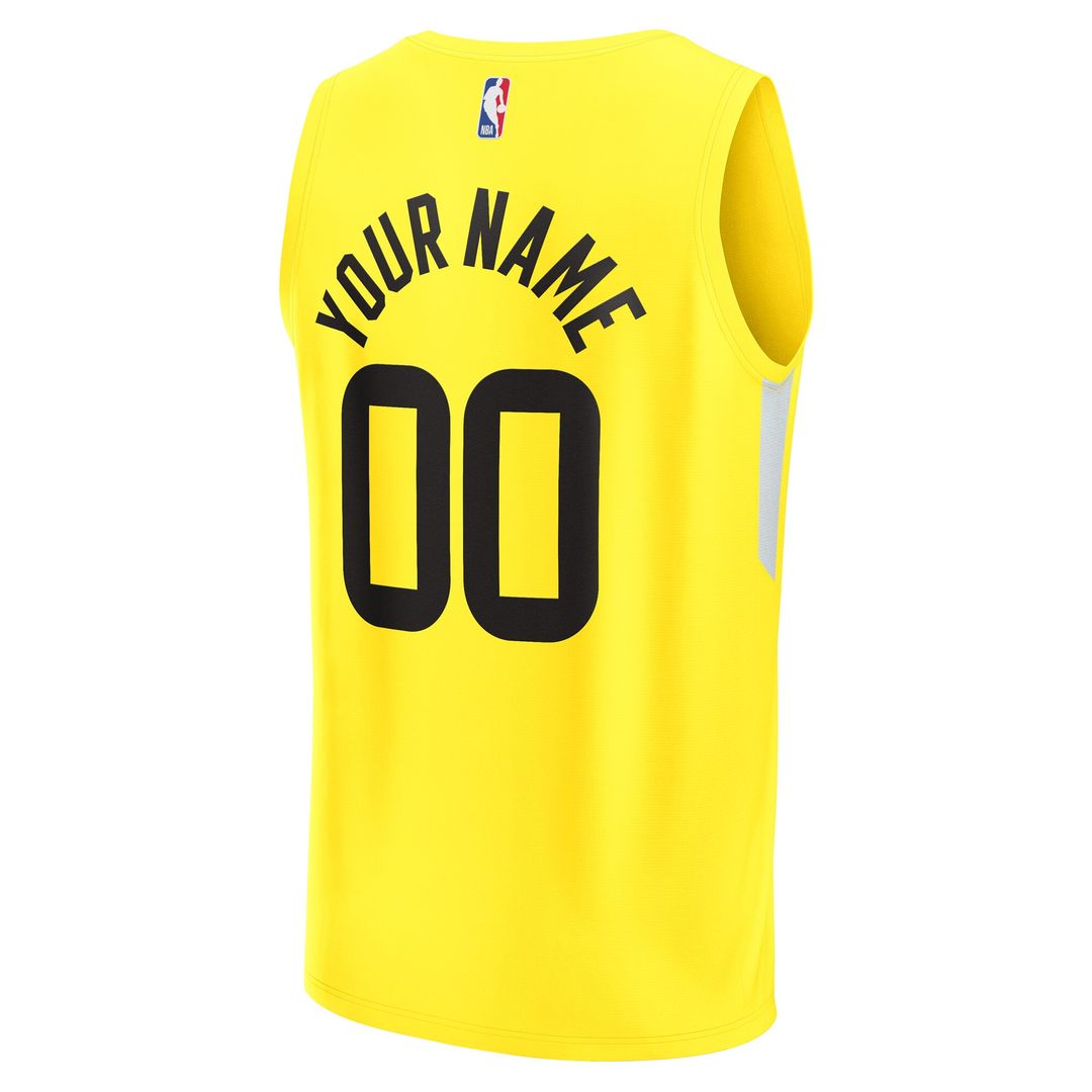 Utah Jazz Fanatics Fast Break Replica Custom Jersey - Icon Edition - Yellow Official NBA Team Apparel Basketball Fan Gear