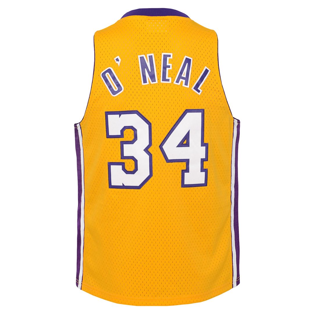 Shaquille O'Neal Los Angeles Lakers Mitchell & Ness Youth 1999/00 Hardwood Classics Swingman Jersey - Gold Official NBA Team Apparel Basketball Fan Ge