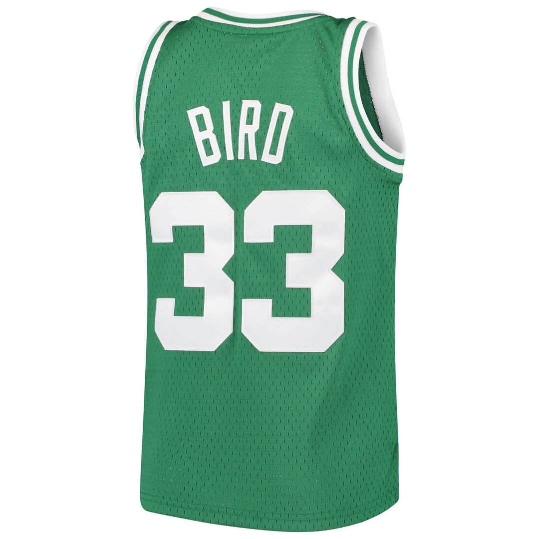 Larry Bird Boston Celtics Mitchell & Ness Youth Hardwood Classics Swingman Throwback Jersey - Kelly Green Official NBA Team Apparel Basketball Fan Gea
