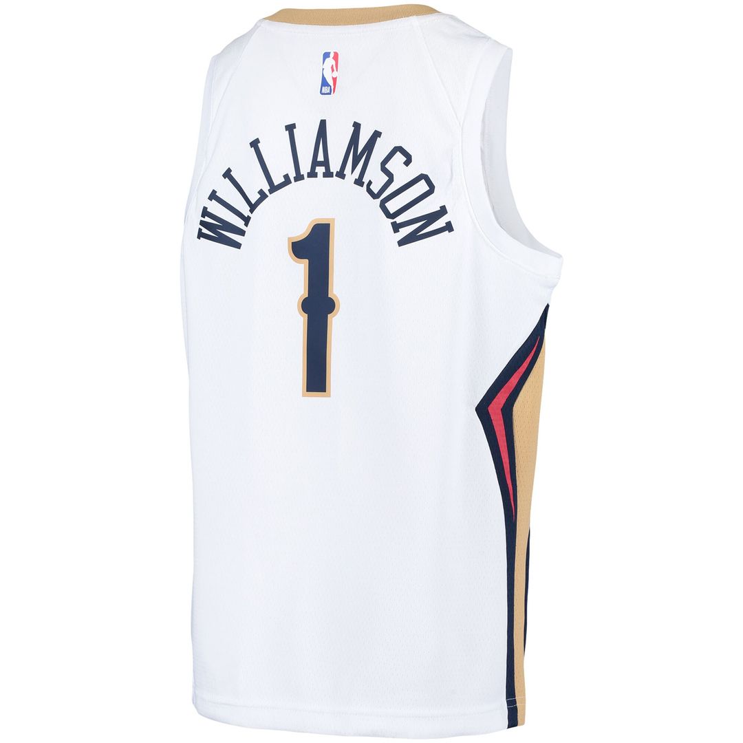 Zion Williamson New Orleans Pelicans Nike Youth Swingman Player Jersey - Association Edition - White Official NBA Team Apparel Basketball Fan Gear