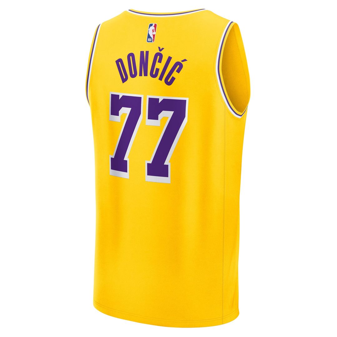 Luka Dončić Los Angeles Lakers Fanatics Big & Tall Fast Break Player Jersey - Gold - Icon Edition Official NBA Team Apparel Basketball Fan Gear