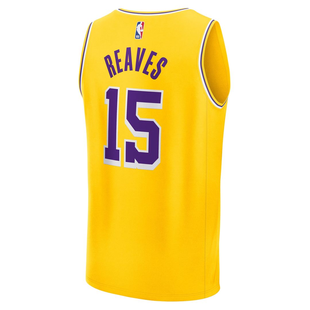 Austin Reaves Los Angeles Lakers Fanatics Fast Break Replica Jersey - Gold - Icon Edition Official NBA Team Apparel Basketball Fan Gear