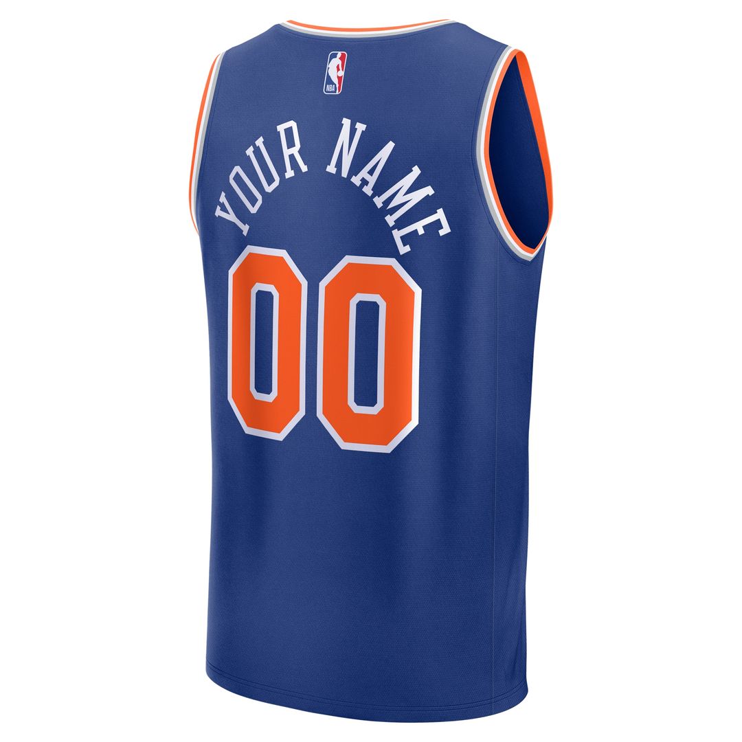 New York Knicks Fanatics Youth Fast Break Custom Jersey - Statement Edition - Black Official NBA Team Apparel Basketball Fan Gear