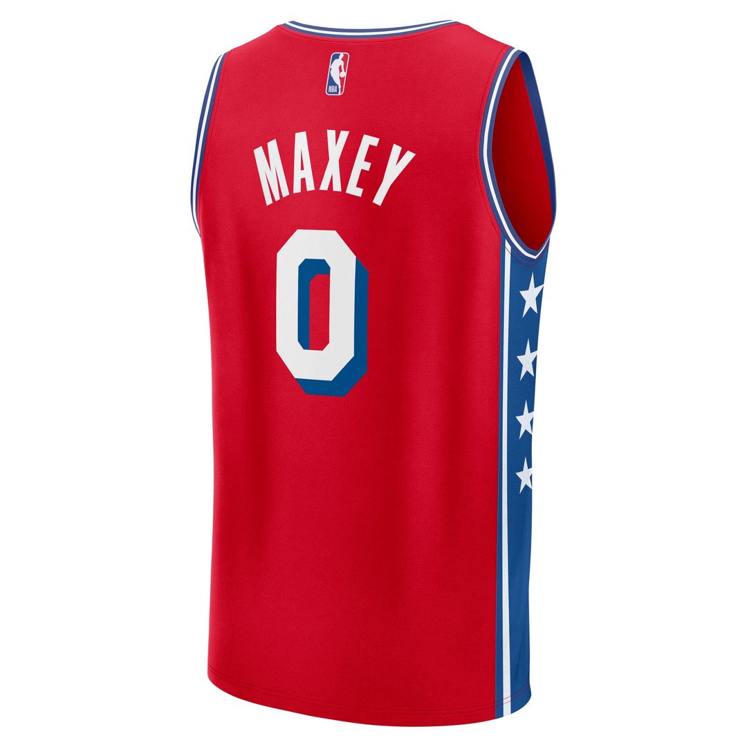 Tyrese Maxey Philadelphia 76ers Fanatics Fast Break Replica Player Jersey - Statement Edition - Red Official NBA Team Apparel Basketball Fan Gear