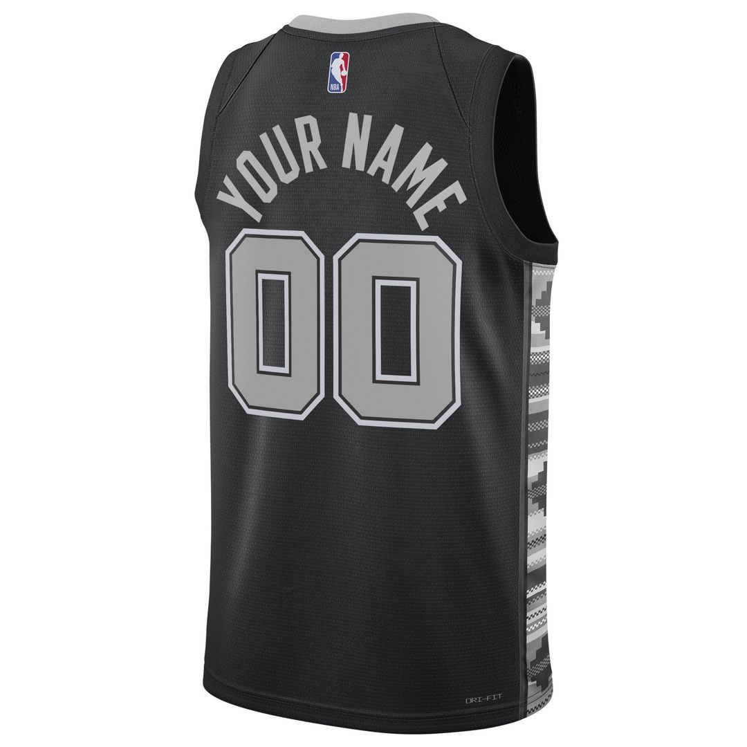 San Antonio Spurs Jordan Brand Unisex 2022/23 Swingman Custom Jersey - Statement Edition - Black Official NBA Team Apparel Basketball Fan Gear