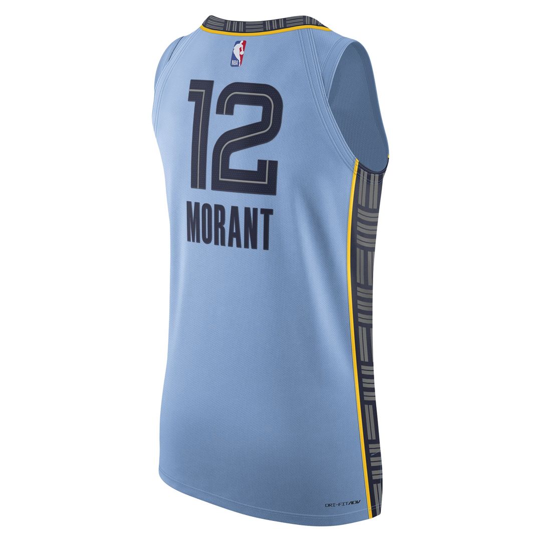 Ja Morant Memphis Grizzlies Jordan Brand Authentic Player Jersey - Statement Edition - Light Blue Official NBA Team Apparel Basketball Fan Gear