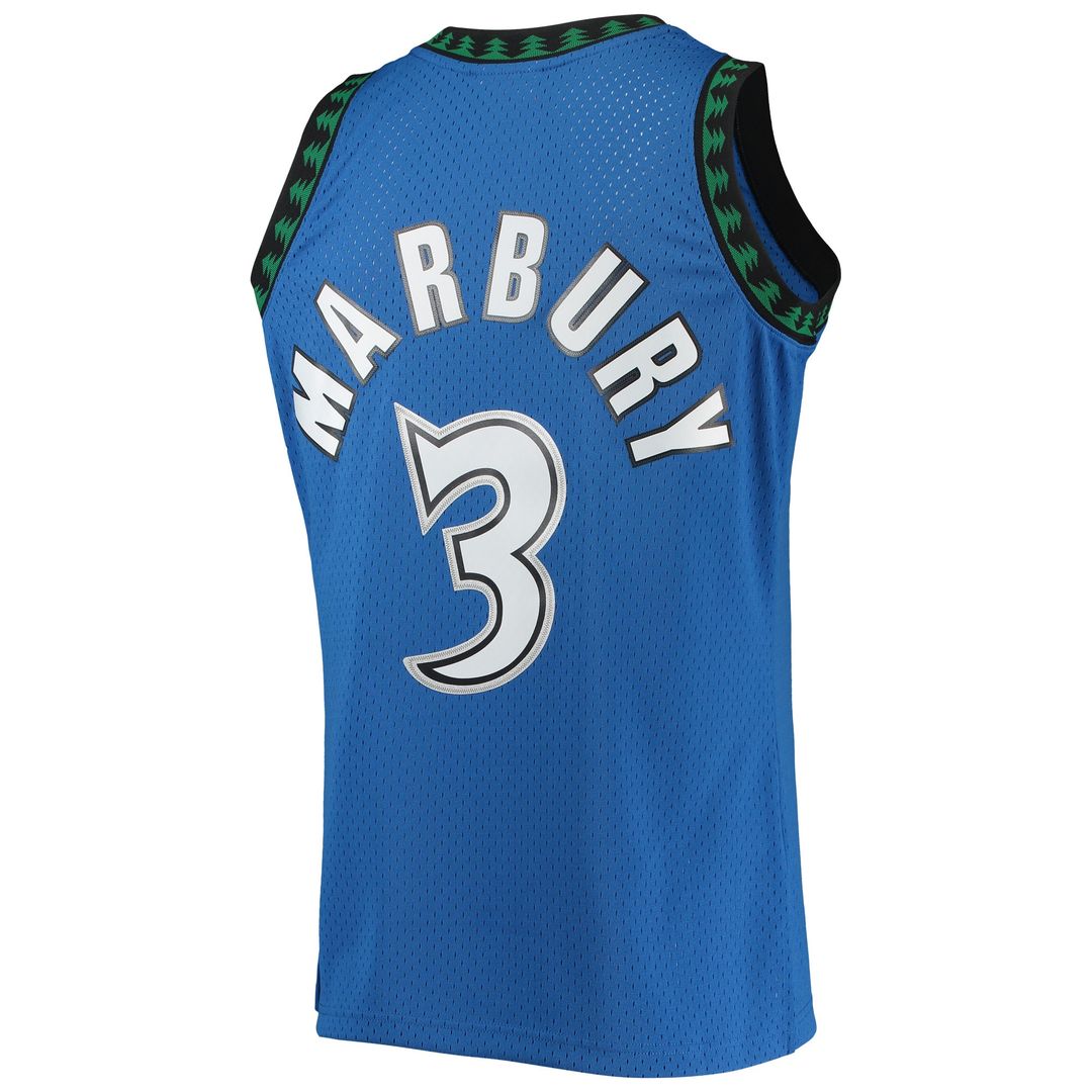 Stephon Marbury Minnesota Timberwolves Mitchell & Ness 1996/97 Hardwood Classics Swingman Jersey - Blue Official NBA Team Apparel Basketball Fan Gear