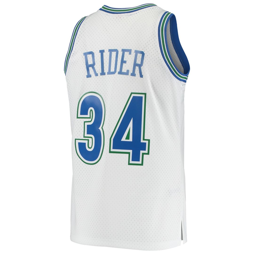 Isaiah Rider Minnesota Timberwolves Mitchell & Ness 1995/96 Hardwood Classics Swingman Jersey - White Official NBA Team Apparel Basketball Fan Gear