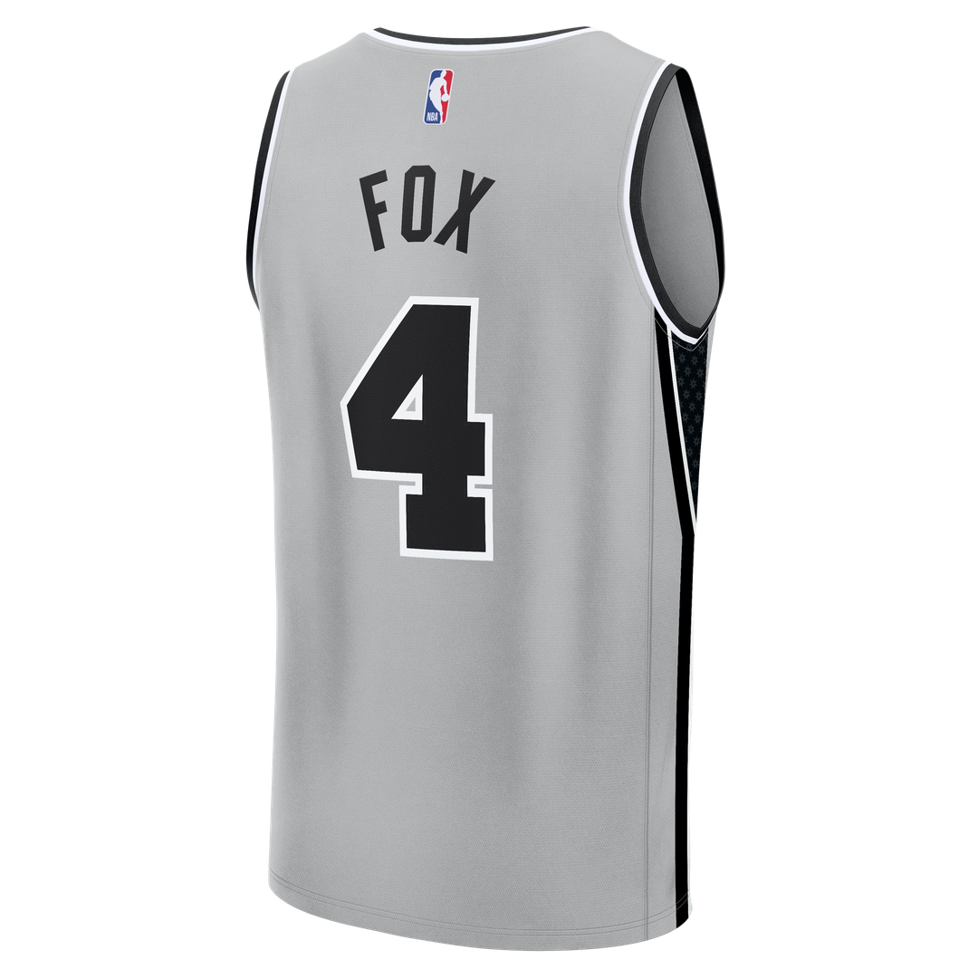De'Aaron Fox San Antonio Spurs Fanatics Youth Fast Break Jersey - Statement Edition - Silver Official NBA Team Apparel Basketball Fan Gear