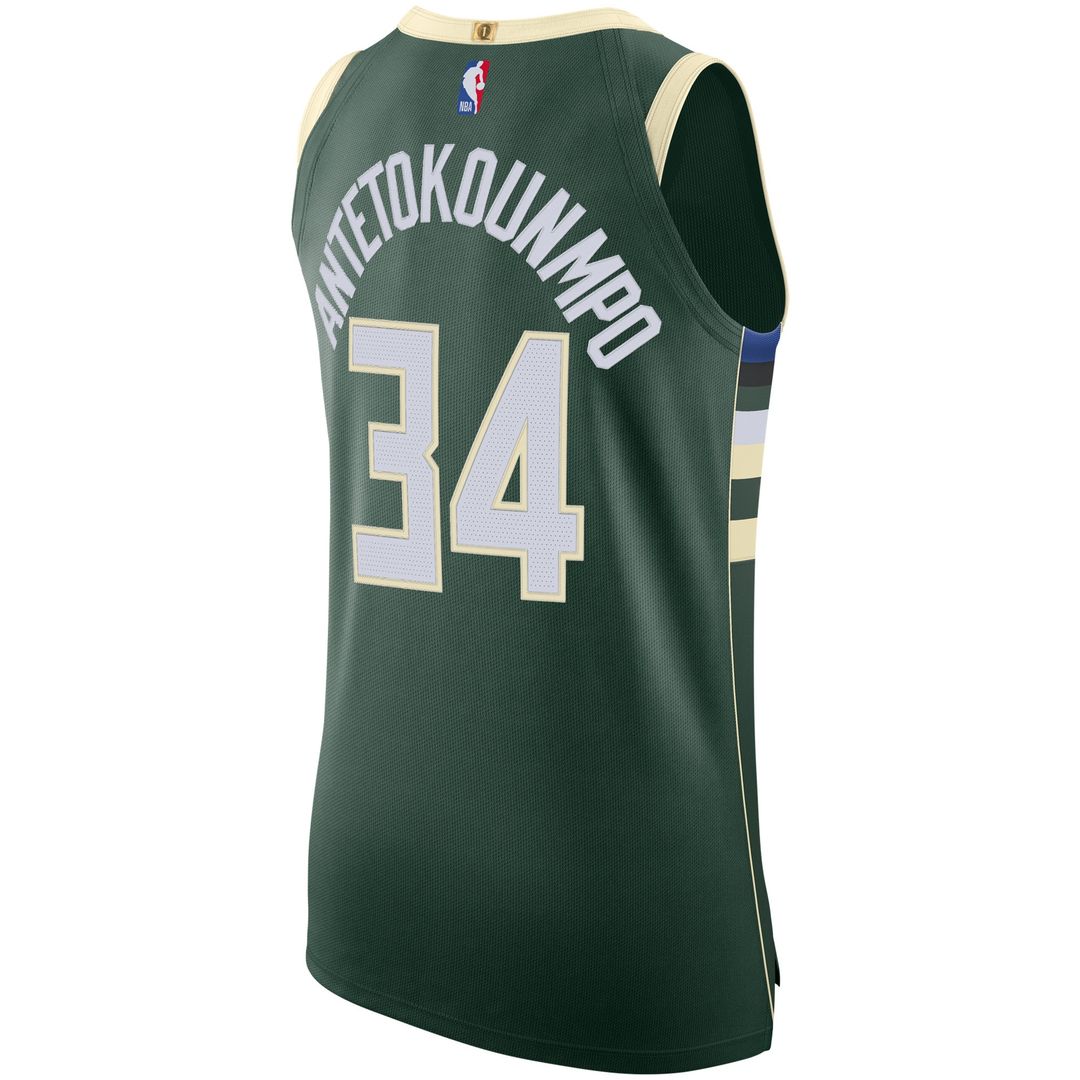 Giannis Antetokounmpo Milwaukee Bucks Nike Authentic Jersey - Icon Edition - Hunter Green Official NBA Team Apparel Basketball Fan Gear