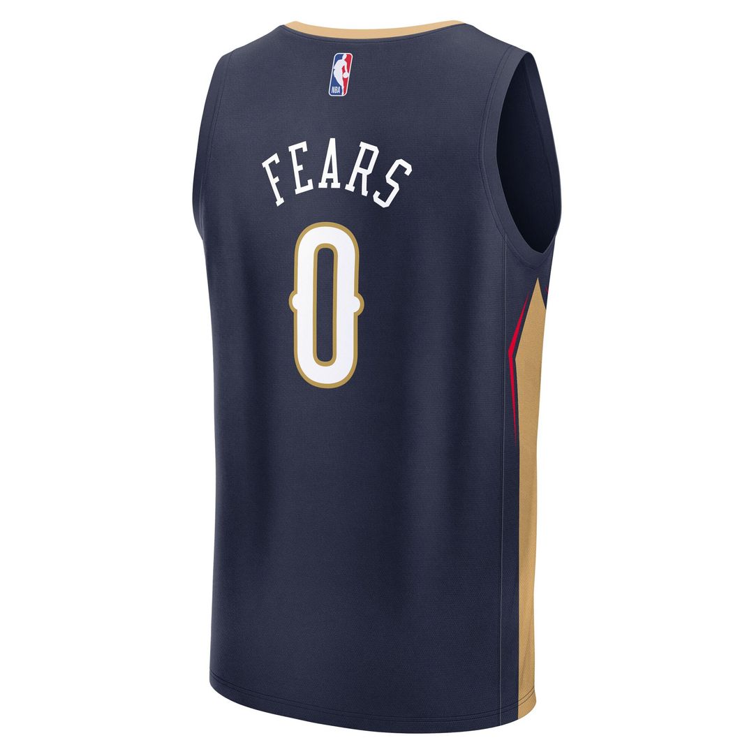 Jeremiah Fears New Orleans Pelicans Fanatics 2025 NBA Draft First Round Pick Fast Break Replica Jersey - Icon Edition - Navy Official NBA Team Apparel
