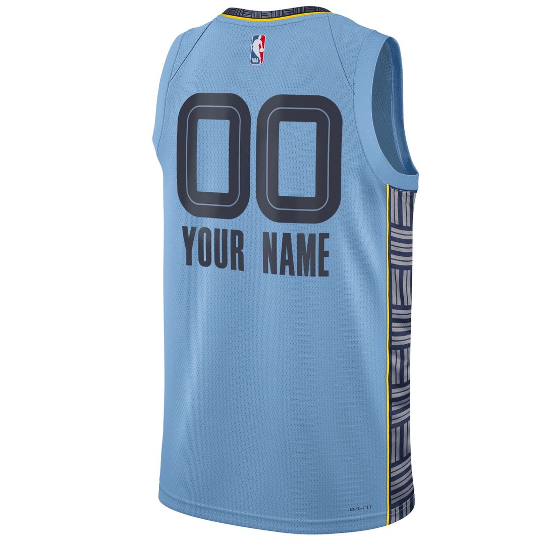 Memphis Grizzlies Jordan Brand Unisex 2022/23 Swingman Custom Jersey - Statement Edition - Blue Official NBA Team Apparel Basketball Fan Gear