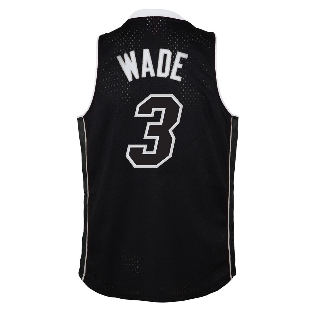 Dwyane Wade Miami Heat Mitchell & Ness Youth 2011/12 Hardwood Classics Swingman Alternate Jersey - Black Official NBA Team Apparel Basketball Fan Gear