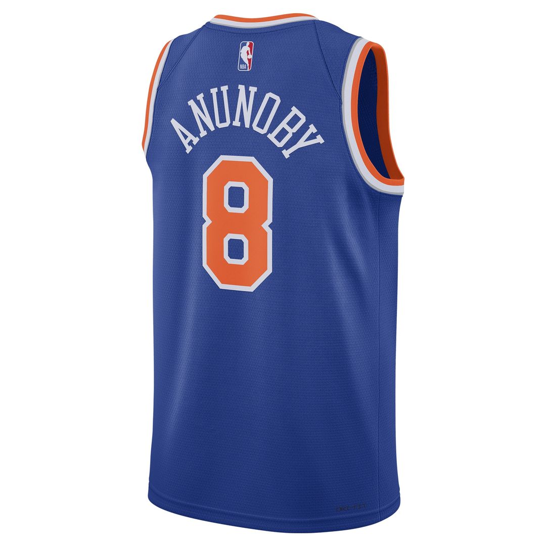 OG Anunoby New York Knicks Nike Unisex Swingman Jersey - Icon Edition - Blue Official NBA Team Apparel Basketball Fan Gear