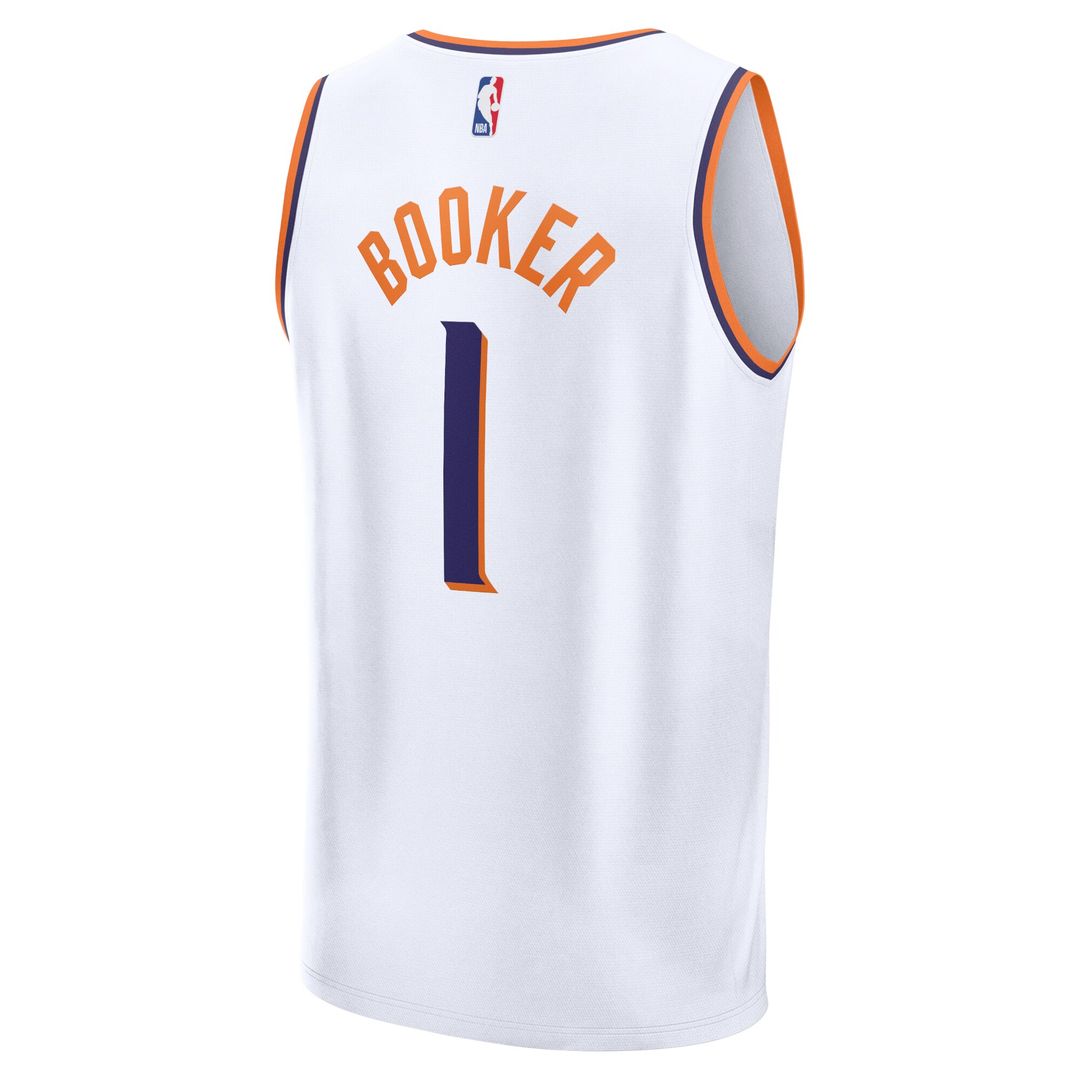 Devin Booker Phoenix Suns Fanatics Fast Break Replica Player Jersey - Association Edition - White Official NBA Team Apparel Basketball Fan Gear