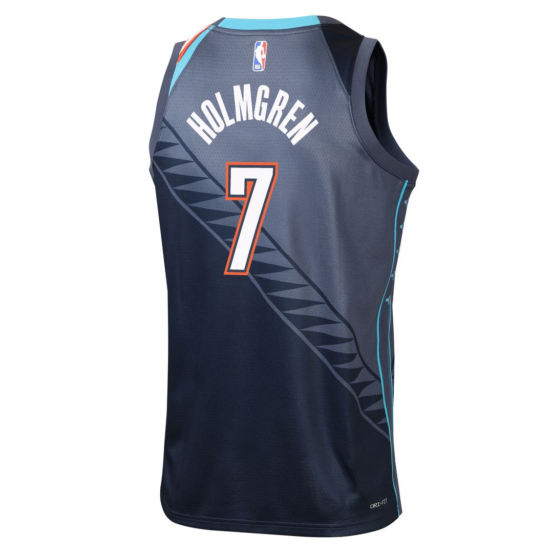 Chet Holmgren Oklahoma City Thunder Nike Youth 2025/26 City Edition Swingman Jersey - Navy Official NBA Team Apparel Basketball Fan Gear