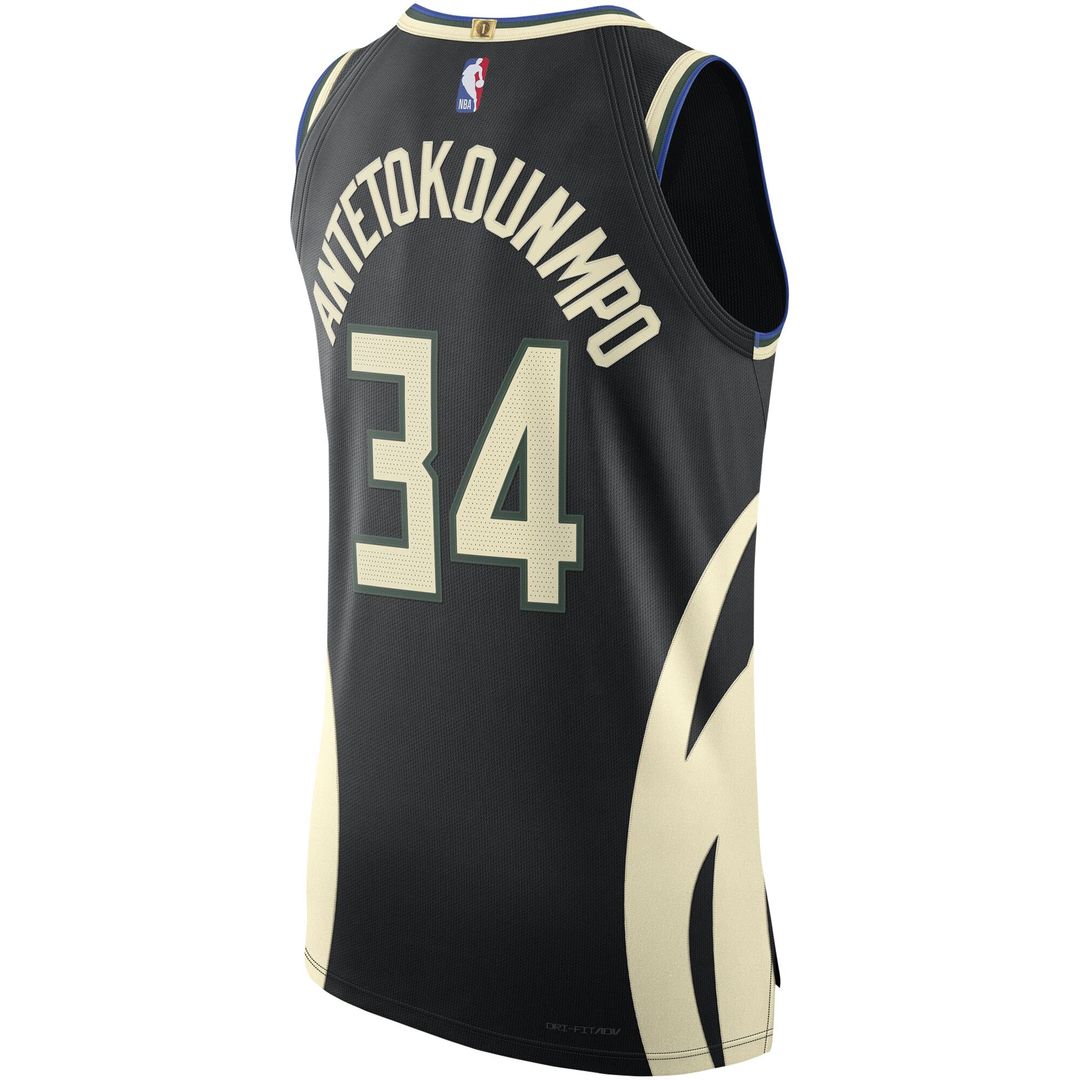 Giannis Antetokounmpo Milwaukee Bucks Jordan Brand Authentic Player Jersey - Statement Edition - Black Official NBA Team Apparel Basketball Fan Gear