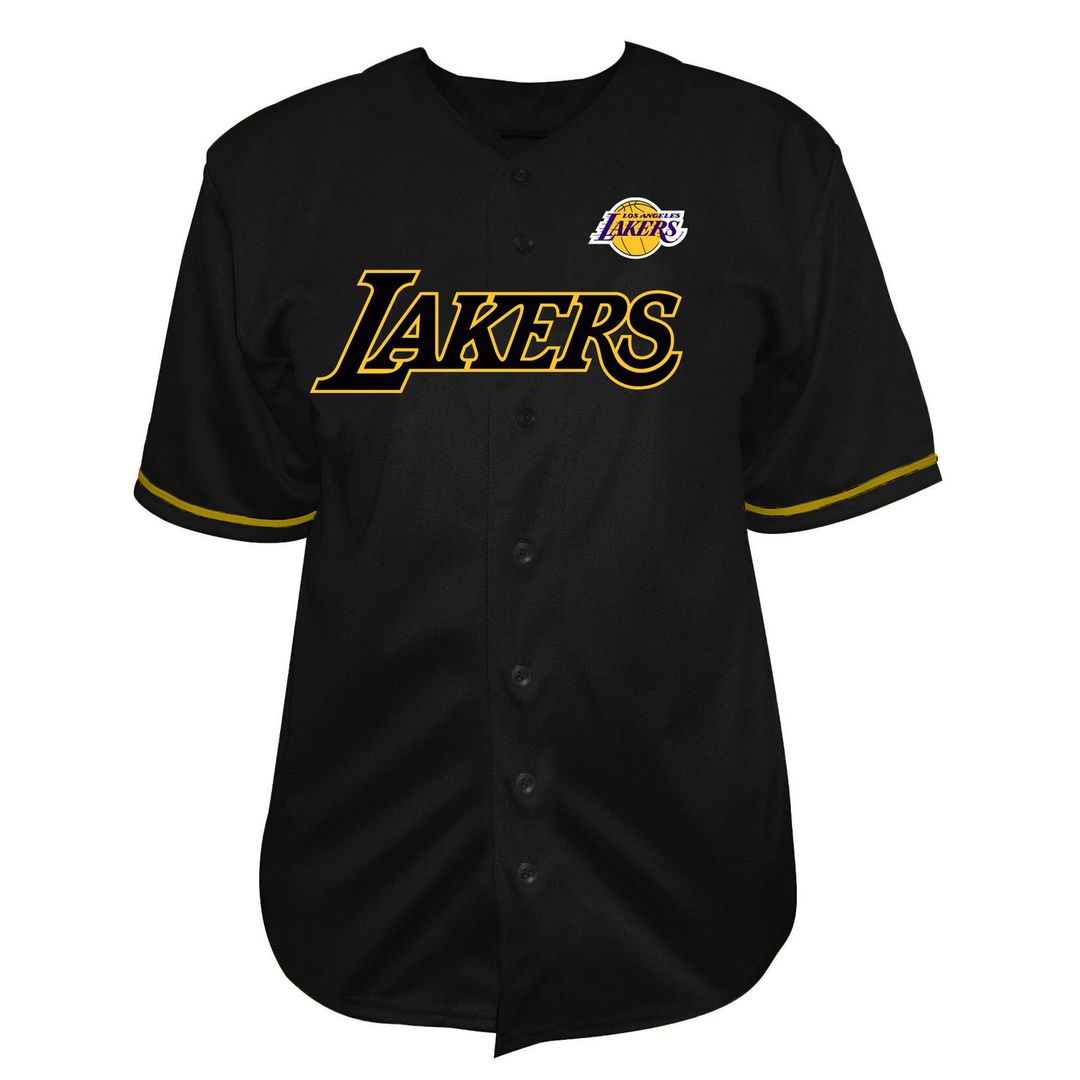 Los Angeles Lakers Fanatics Big & Tall Pop Full-Button Jersey - Black Official NBA Team Apparel Basketball Fan Gear