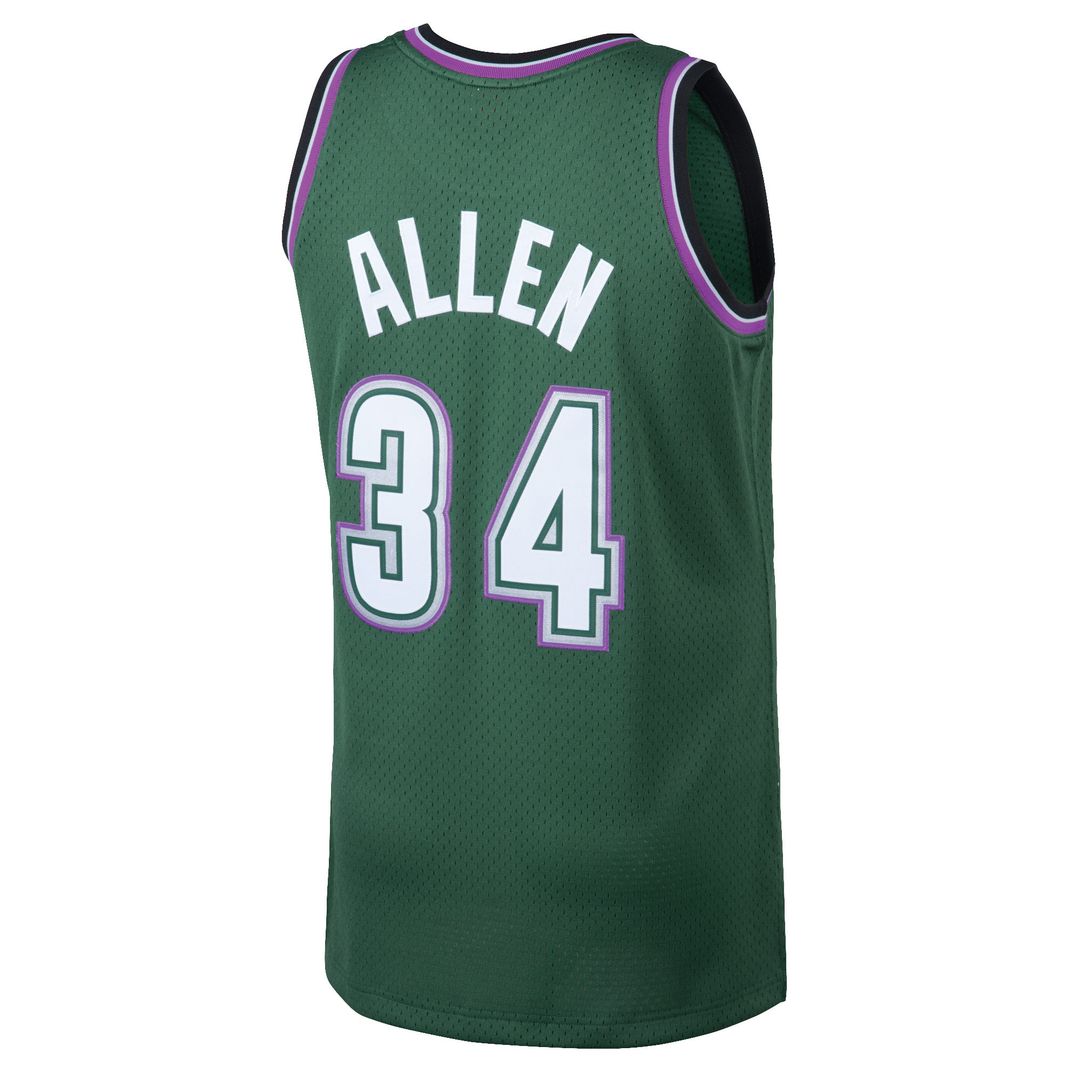Ray Allen Milwaukee Bucks Mitchell & Ness 1996/97 Hardwood Classics Swingman Jersey - Kelly Green Official NBA Team Apparel Basketball Fan Gear