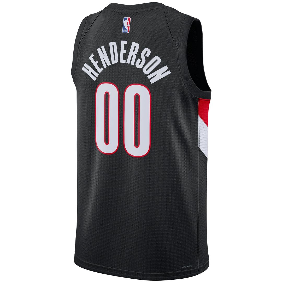 Scoot Henderson Portland Trail Blazers Nike Unisex Swingman Jersey - Icon Edition - Black Official NBA Team Apparel Basketball Fan Gear