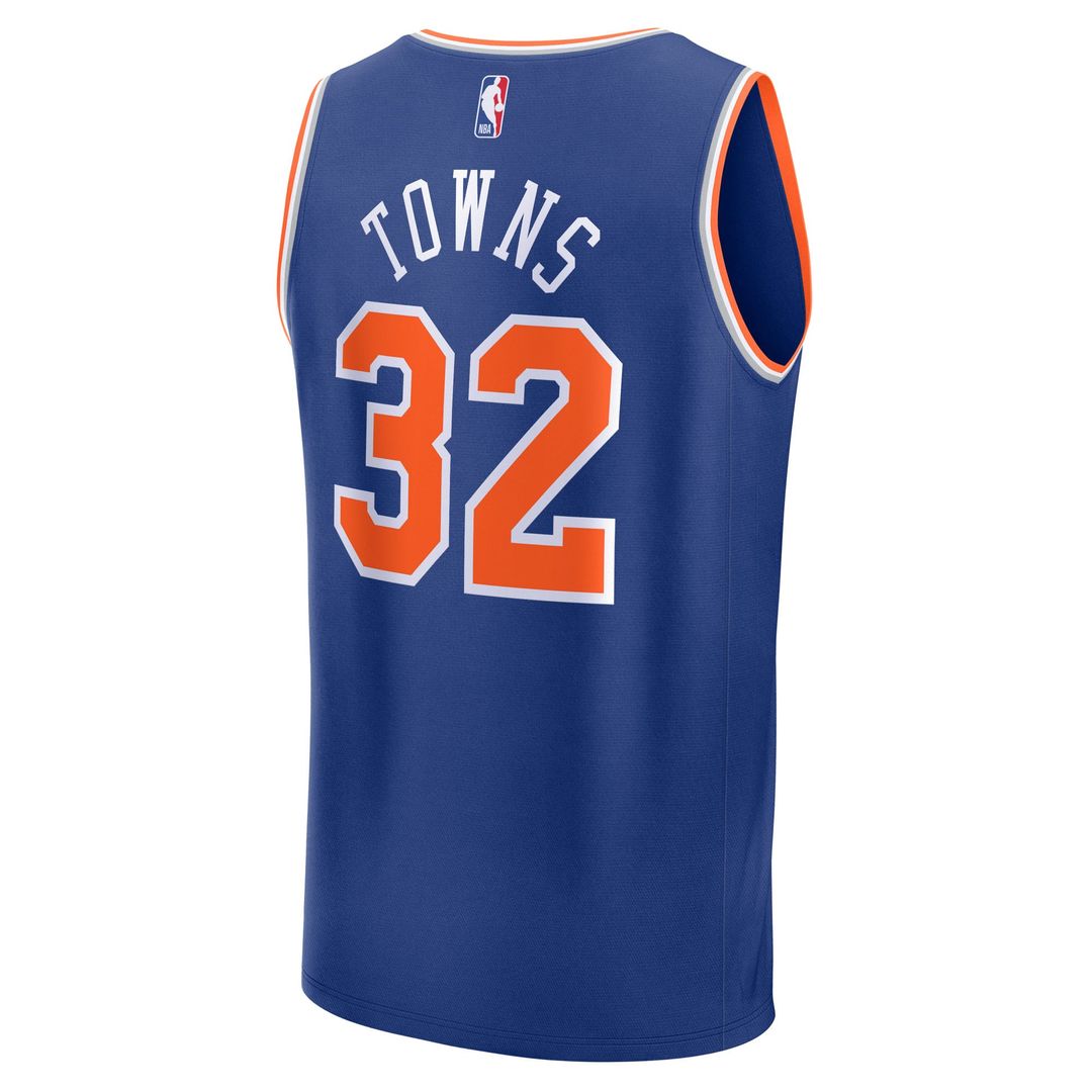 Karl-Anthony Towns New York Knicks Fanatics Youth Fast Break Replica Player Jersey - Blue - Icon Edition Official NBA Team Apparel Basketball Fan Gear