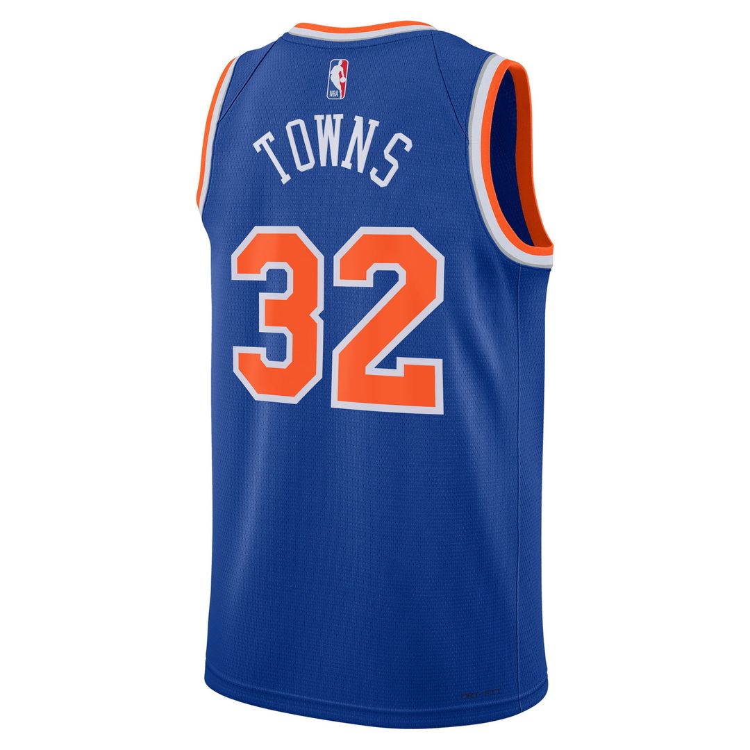 Karl-Anthony Towns New York Knicks Nike Unisex Swingman Jersey - Blue - Icon Edition Official NBA Team Apparel Basketball Fan Gear