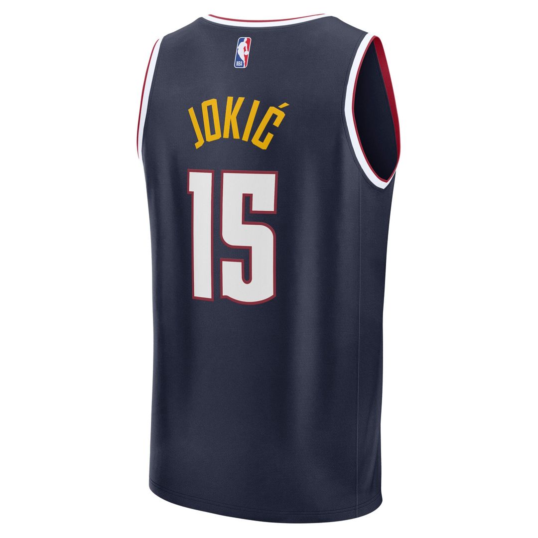 Nikola Jokic Denver Nuggets Fanatics Fast Break Replica Player Jersey - Icon Edition - Navy Official NBA Team Apparel Basketball Fan Gear