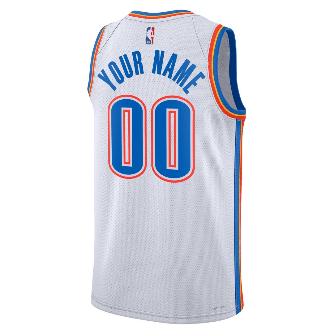 Oklahoma City Thunder Nike Unisex Swingman Custom Jersey Blue - Icon Edition Official NBA Team Apparel Basketball Fan Gear