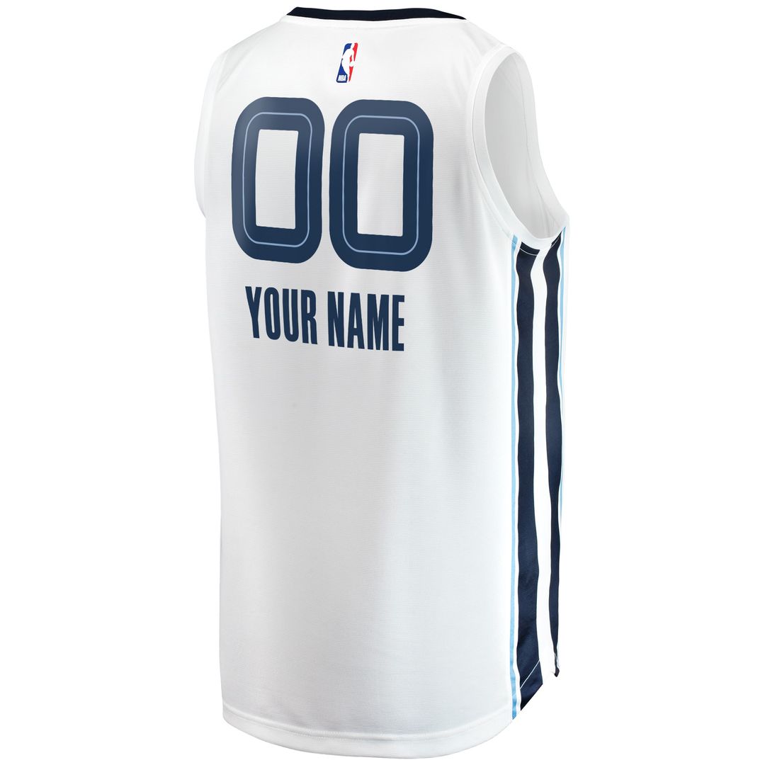 Memphis Grizzlies Fanatics Youth Fast Break Replica Custom Jersey - Association Edition - White Official NBA Team Apparel Basketball Fan Gear