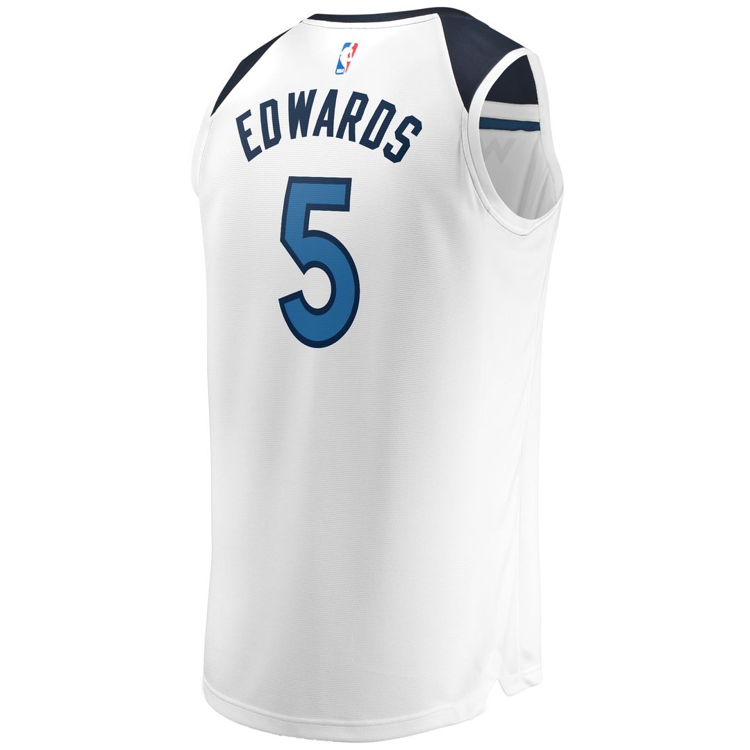 Anthony Edwards Minnesota Timberwolves Fanatics Fast Break Replica Player Jersey - Association Edition - White Official NBA Team Apparel Basketball Fa