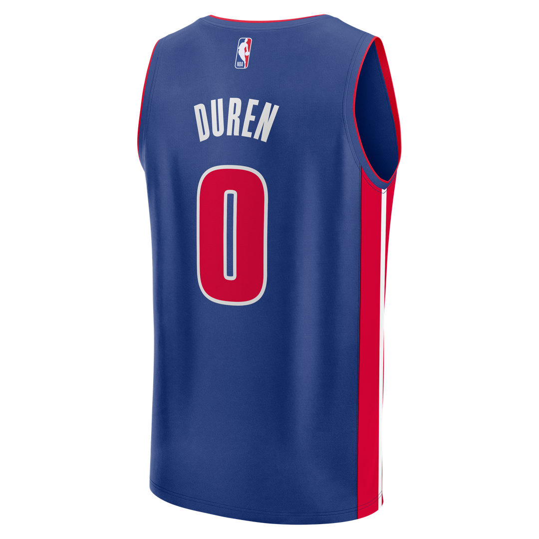 Jalen Duren Detroit Pistons Fanatics Fast Break Replica Jersey - Icon Edition - Blue Official NBA Team Apparel Basketball Fan Gear